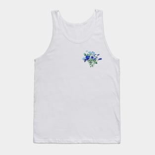 blue flower  watercolor Tank Top